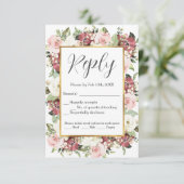 Mauve Rose Vert Flores Or Frame RSVP (Debout devant)