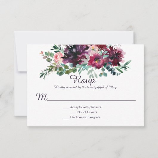 Mauve Rose Violet Rouge Violet Verdure RSVP (Devant)