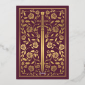 Mauve Royal Medieval Sword Wedding Folie Uitnodiging (Achterkant)
