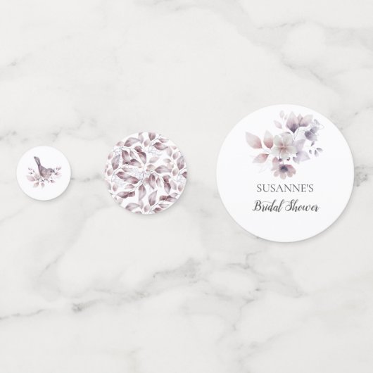 Mauve Roze Bloemige Botanische Bruidsuitnodiging Confetti (Voorkanten)