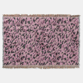 Mauve roze en houtskool Camo abstract Deken