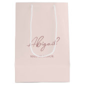 Mauve & Roze Gepersonaliseerde Bruiloft Naam Gift Medium Cadeauzakje (Achterkant)