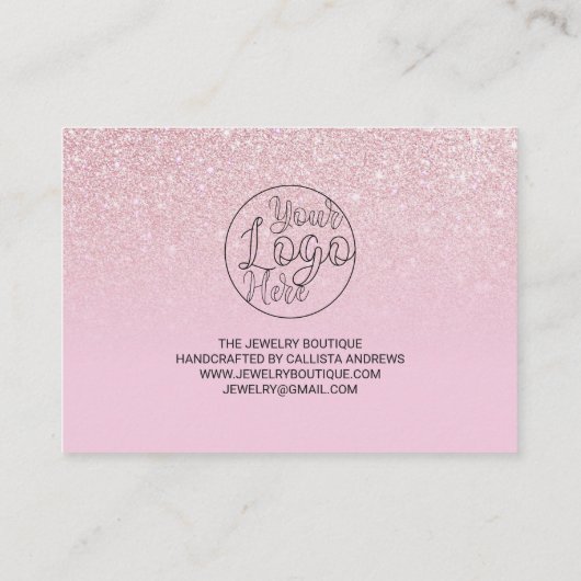 Mauve Roze Glitter Ombre klant Dank u Visitekaartje (Achterkant)