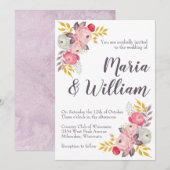 Mauve Rozen Kaart (Voorkant / Achterkant)