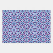 Mauve, saffier en poeder blauw patroon inpakpapier vel (Voorkant 3)