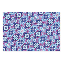 Mauve, saffier en poederblauw patroon