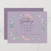 Mauve Sage Feuilles botaniques Mariage budgétaire  (Devant / Derrière)