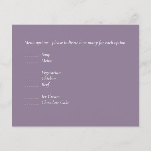 Mauve Sage Feuilles botaniques Mariage budgétaire  (Dos)