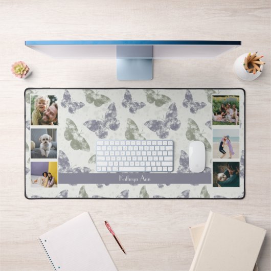 Mauve & Sage Papillons photo Collage (Bureau 1)