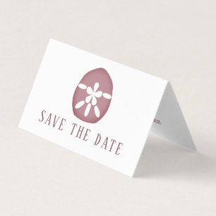 Mauve Sand Dollar, foto Save the Date Card Visitekaartjes