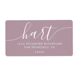 Mauve Shadows Modern Script Family Retouradres Etiket