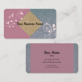 Mauve Sparkle Carte de visite (Devant / Derrière)