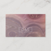 Mauve Strata | Dustroze roodbruine monogram Visitekaartje (Voorkant)