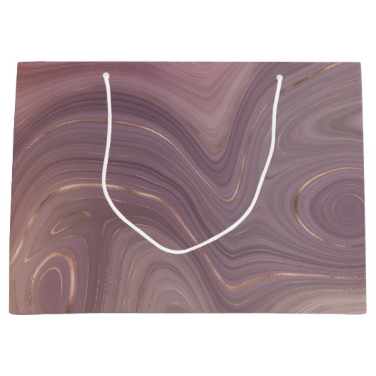 Mauve Strata | Stoffige roze en Roos gouden Agaat Groot Cadeauzakje (Voorkant)