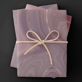 Mauve Strata | Stoffige roze en Roos gouden Agaat Inpakpapier Vel