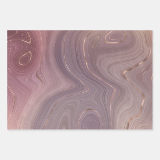 Mauve Strata | Stoffige roze en Roos gouden Agaat Inpakpapier Vel (Voorkant)