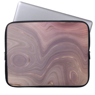 Mauve Strata Stoffige roze en Roos gouden Agaat Laptop Sleeve