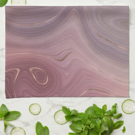 Mauve Strata | Stoffige roze en Roos gouden Agaat Theedoek (Gevouwen)