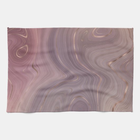 Mauve Strata | Stoffige roze en Roos gouden Agaat Theedoek (Horizontaal)