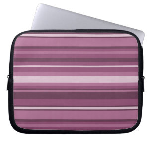 Mauve strepen laptop sleeve
