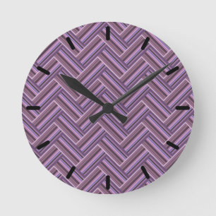 Mauve strepen met dubbel weef patroon ronde klok