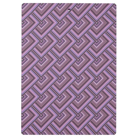 Mauve strepen patroon met vierkante schalen klembord (Achterkant)