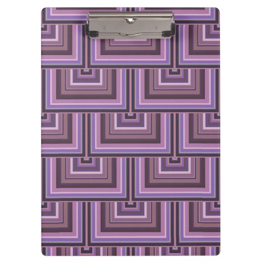 Mauve strepen patroon met vierkante schalen klembord (Voorkant)