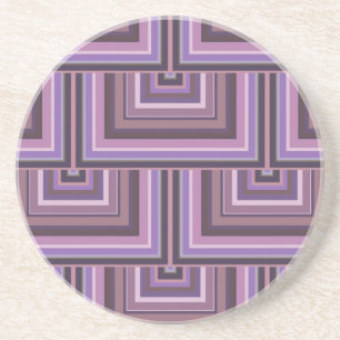 Mauve strepen patroon met vierkante schalen zandsteen onderzetter