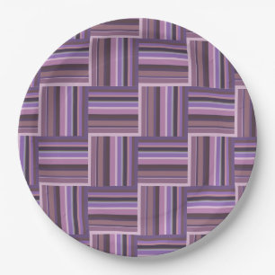 Mauve strips-weefpatroon papieren bordje