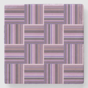 Mauve strips-weefpatroon stenen onderzetter