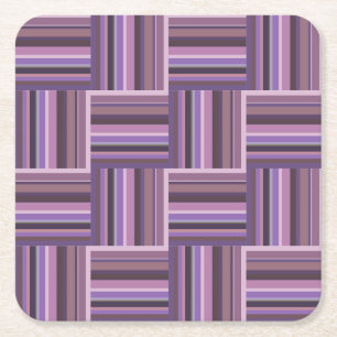Mauve strips-weefpatroon vierkante kartonnen onderzetter
