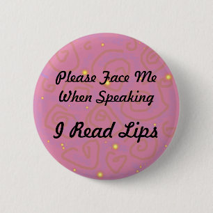 Mauve Swirl Hearing Loss Button