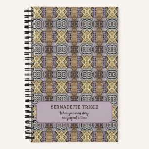 Mauve Tan Brown Geometric Seamless Patroon Notitieboek