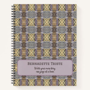 Mauve Tan Brown Geometric Seamless Patroon Notitieboek