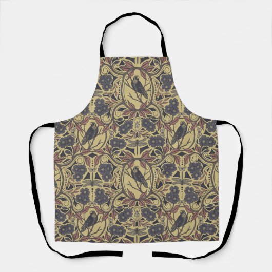 Mauve, Tan & Grey Crow & Dragonfly Floral Schort (Voorkant)