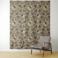 Mauve, Tan & Grey Crow & Dragonfly Floral