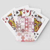 Mauve Taupe Donkerrode Roze Cirkels Kunstpatroon Pokerkaarten (Achterkant)