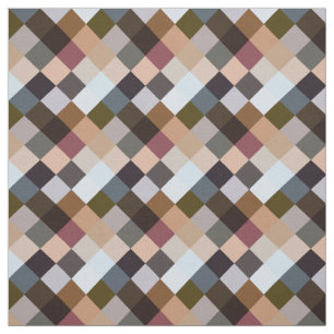 Mauve Taupe Gray Slate Blue Squares Mosaic Pattern Stof