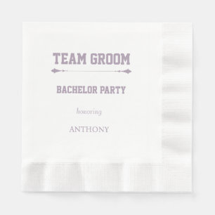 Mauve Team Bruidegom Bachelorfeest Servet