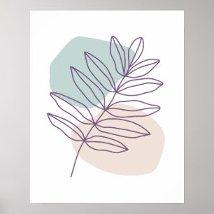 Mauve verloven met Green & Brown Circle Minimalist Poster