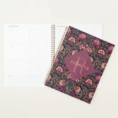 Mauve Vert Floral William Morris Élégant Monogramm (Devant avec enveloppe)