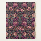 Mauve Vert Floral William Morris Élégant Monogramm (Dos)
