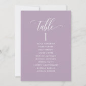 Mauve Violet, Cartes de Plan de Table avec Noms de (Dos)