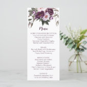 Mauve Violet Lavande Violet Floral Menu | (Debout devant)