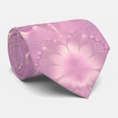 Mauve Violet Lavender Pink Floral Pattern Stropdas (Opgerold)