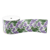Mauve Violets Floral Custom Grosgrain Ribbon Grosgrain Lint (Spoel)