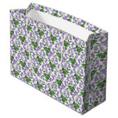 Mauve Violets Motif Floral Grand Sac Cadeau (Dos Angle)