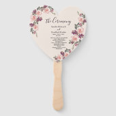 Mauve Waterverf Floral Wedding Ceremony Programme Handwaaier (Voorkant)