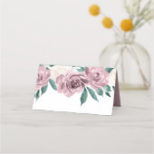 Mauve Waterverf Rozen Floral Wedding Gevouwen (Achterkant)