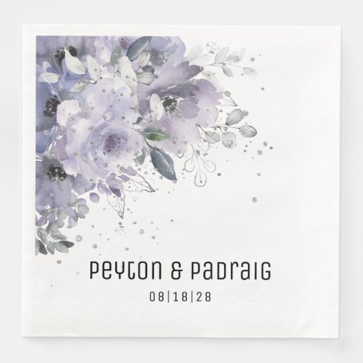 Mauve Weddenschap met mousserend Silver Dinner Nap Servet (Voorkant)